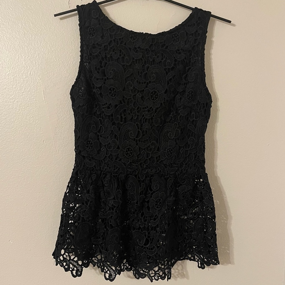 lace blouse with zip-up back